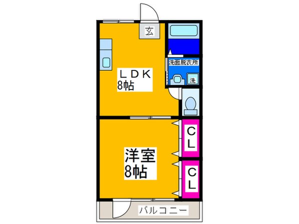 長居パ－クハイツの物件間取画像